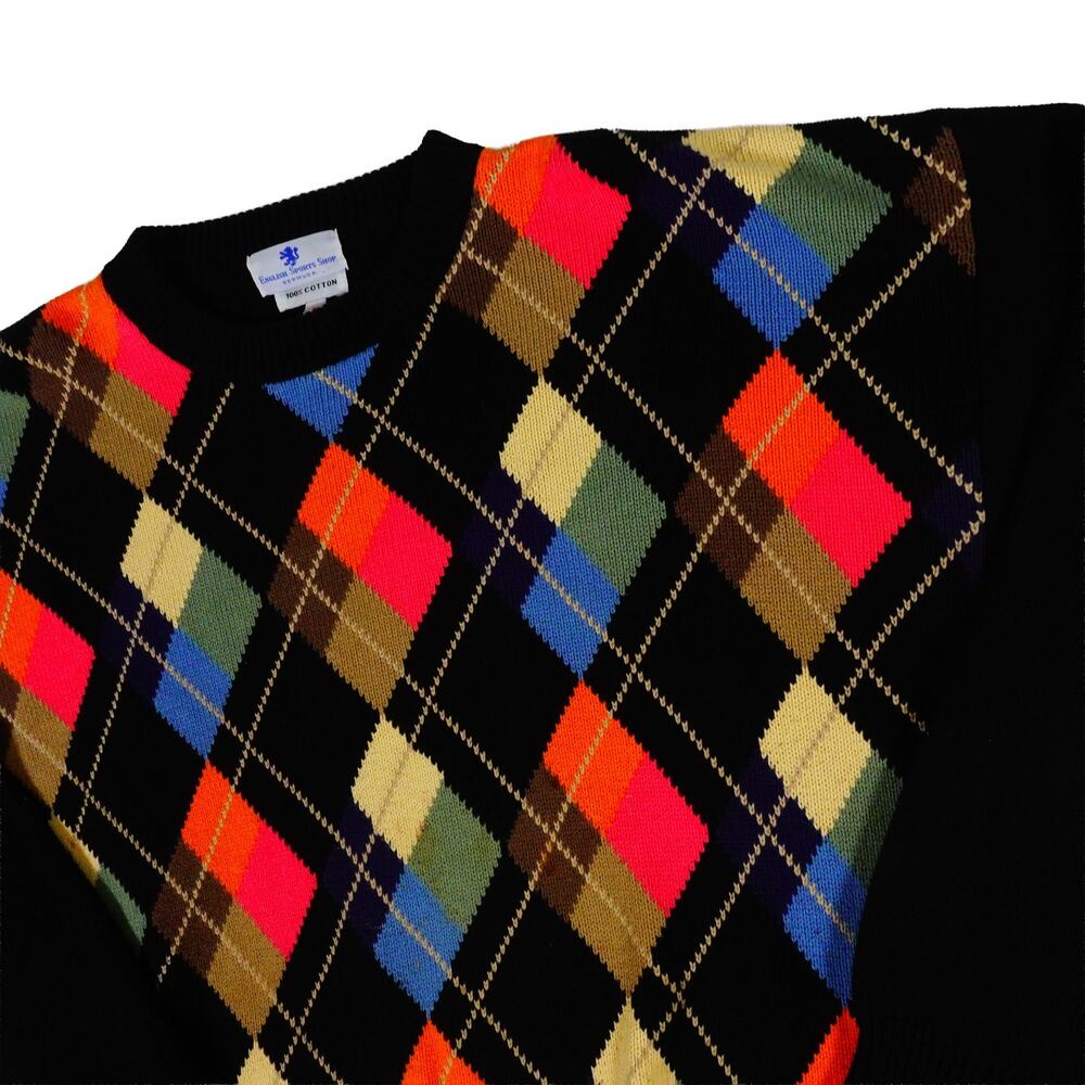 English Sports Shop Bermuda Argyle Colorful Pullover Sweater Mens Large